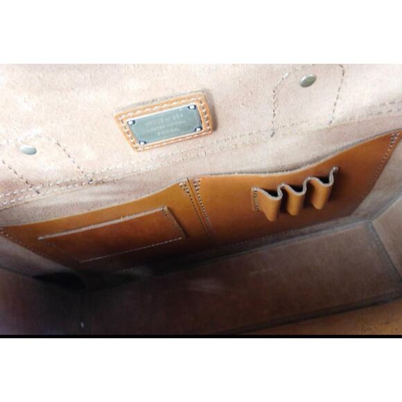 Fossil Limited Edition Vintage Archive Music Briefcase- numbered RARE Cognac - Picture 11 of 16